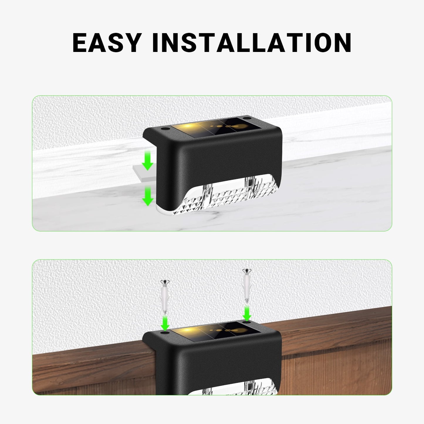 Solar Deck Lights Waterproof Outdoor,Solar Step Deck Lights Decor forRailing,Stairs, Step, Fence, Yard, and Patio(16 Pack)
