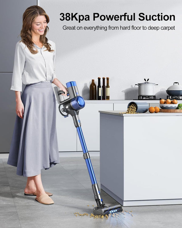 Cordless Vacuum Cleaner Rechargeable,LED Display, Green Light Brush, Lightweight, and Versatile for Home, Carpet, Hard Floor, Pet Hair