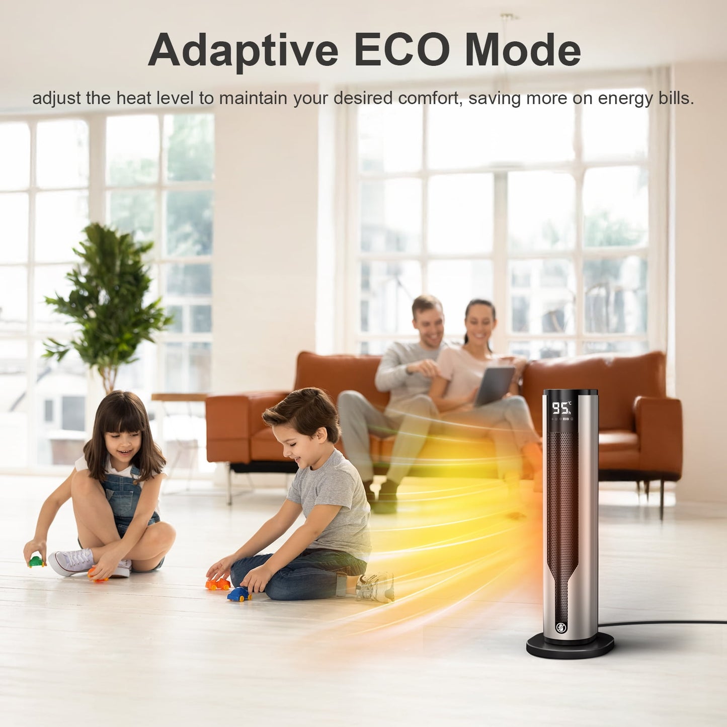 Space Heater Indoor, ATUPEN 1500W PTC Electric Heaters with Thermostat Remote, 70°Oscillation, 12H Timer, Fast Safety Ceramic Room Heater for Home Bedroom Office