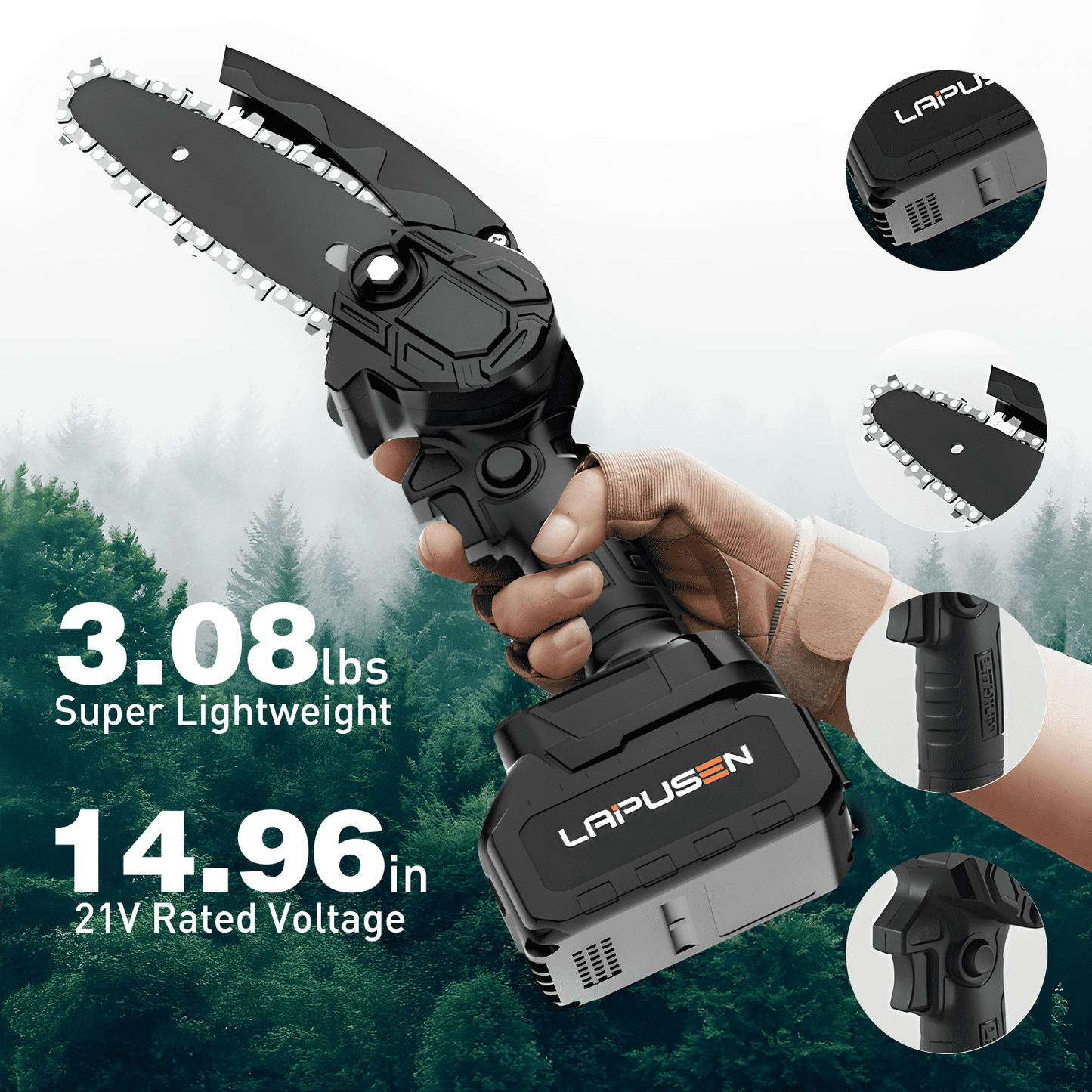 Kailwokk Mini Chainsaw 6-inch, Handheld Chainsaw Pruning Men Women Gifts for Wood Cutting