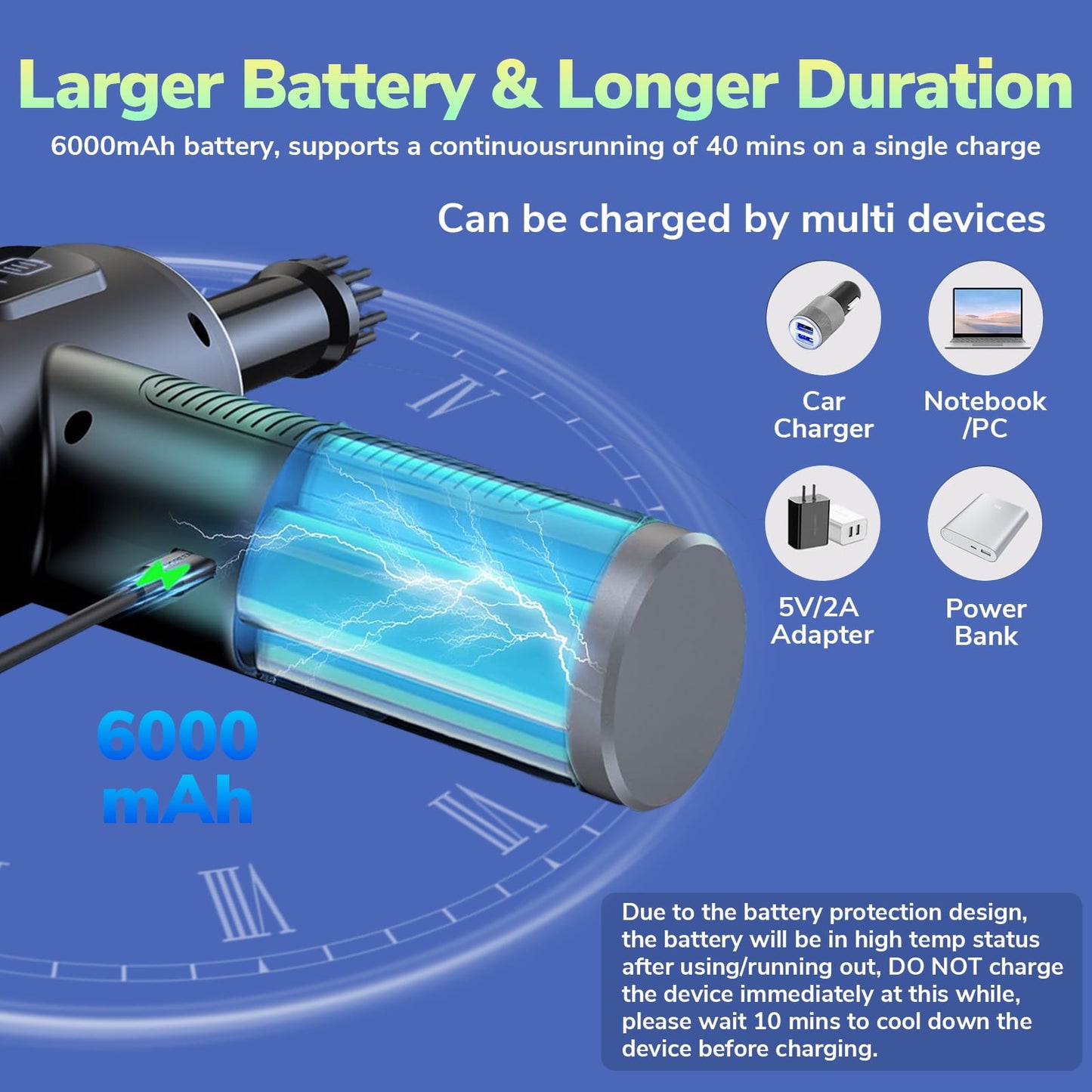 TORIO Electric Air Duster, Powerful Compressed Air Blower for Electronics, Car Interior, Pet Hair, and Home Cleaning