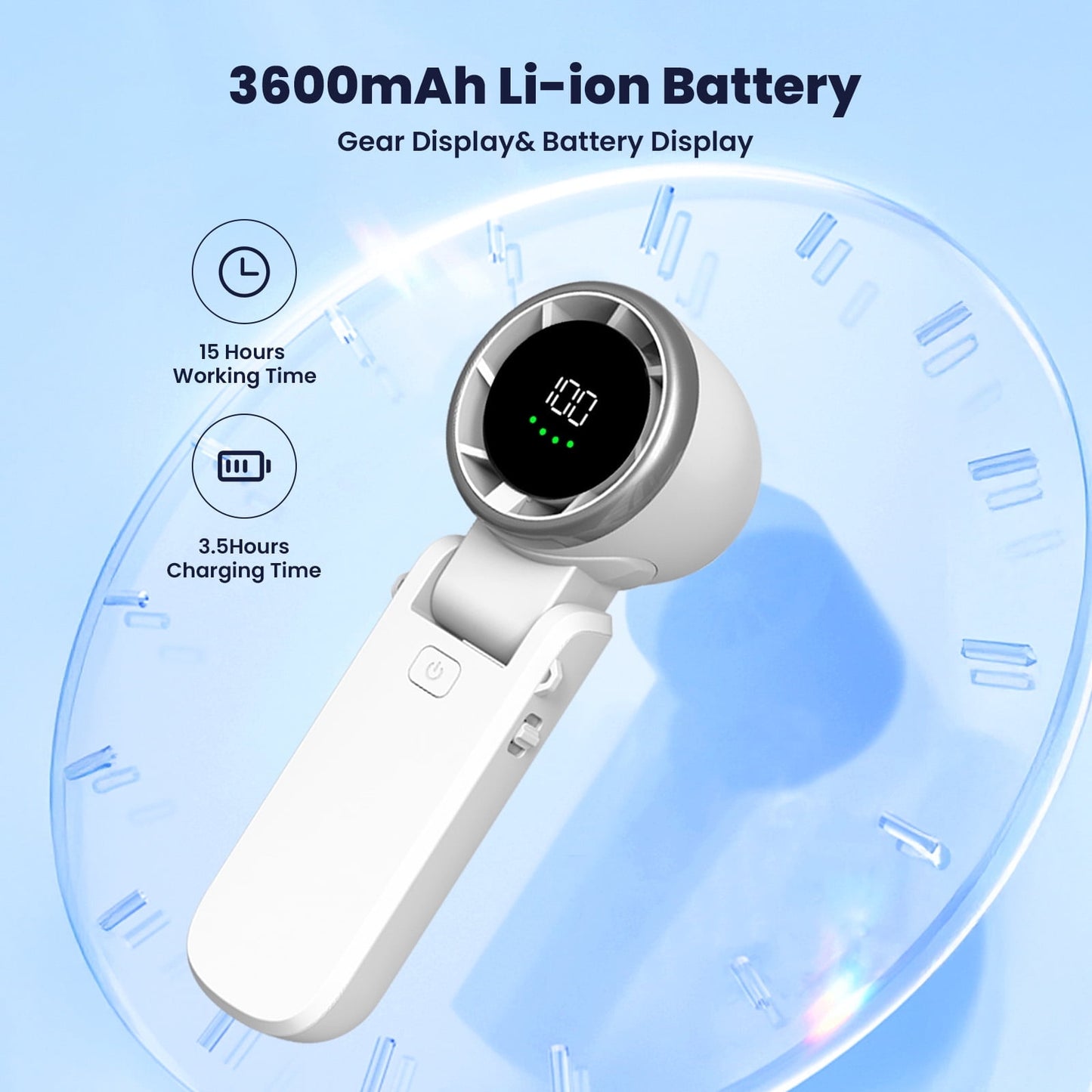 Portable Fan, Mini Handheld Fan with 100 Speeds Air Turbo Personal Fan for Indoor Outdoor Travel