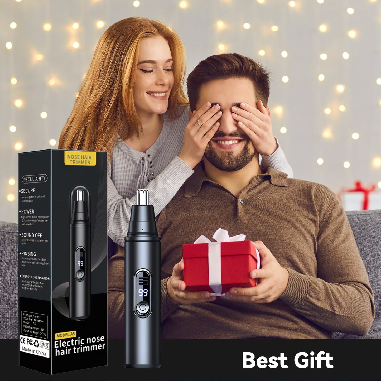 Ear & Nose Hair Trimmer for Men Women: Professional Painless Ear Eyebrow & Facial Hair Trimmer Clipper with Powerful Motor and Dual-Edge Blades, Wet/Dry