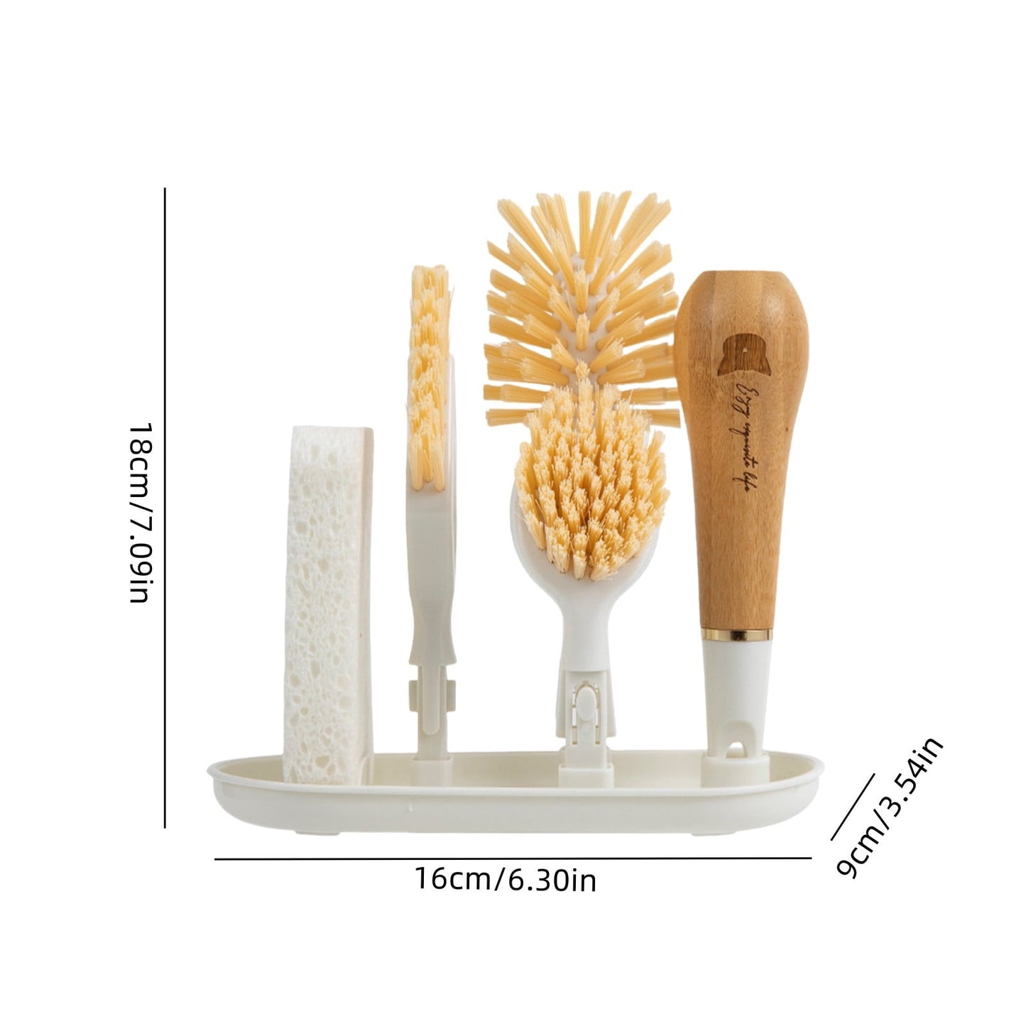 Torio Multipurpose Kitchen Cleaning Brush Set, Scratch-Free Oil Removal Brush for Pots, Stovetops, Dishes, Cookware