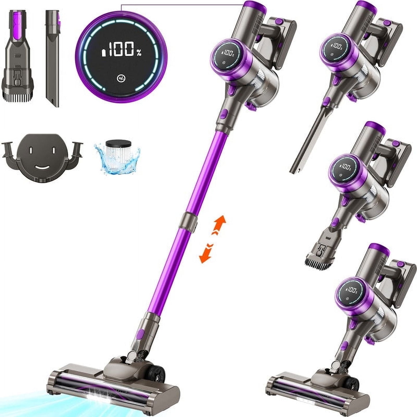 Vacuum cleaner, House Cleaning Upholstery Tool & Crevice Tool, Purple