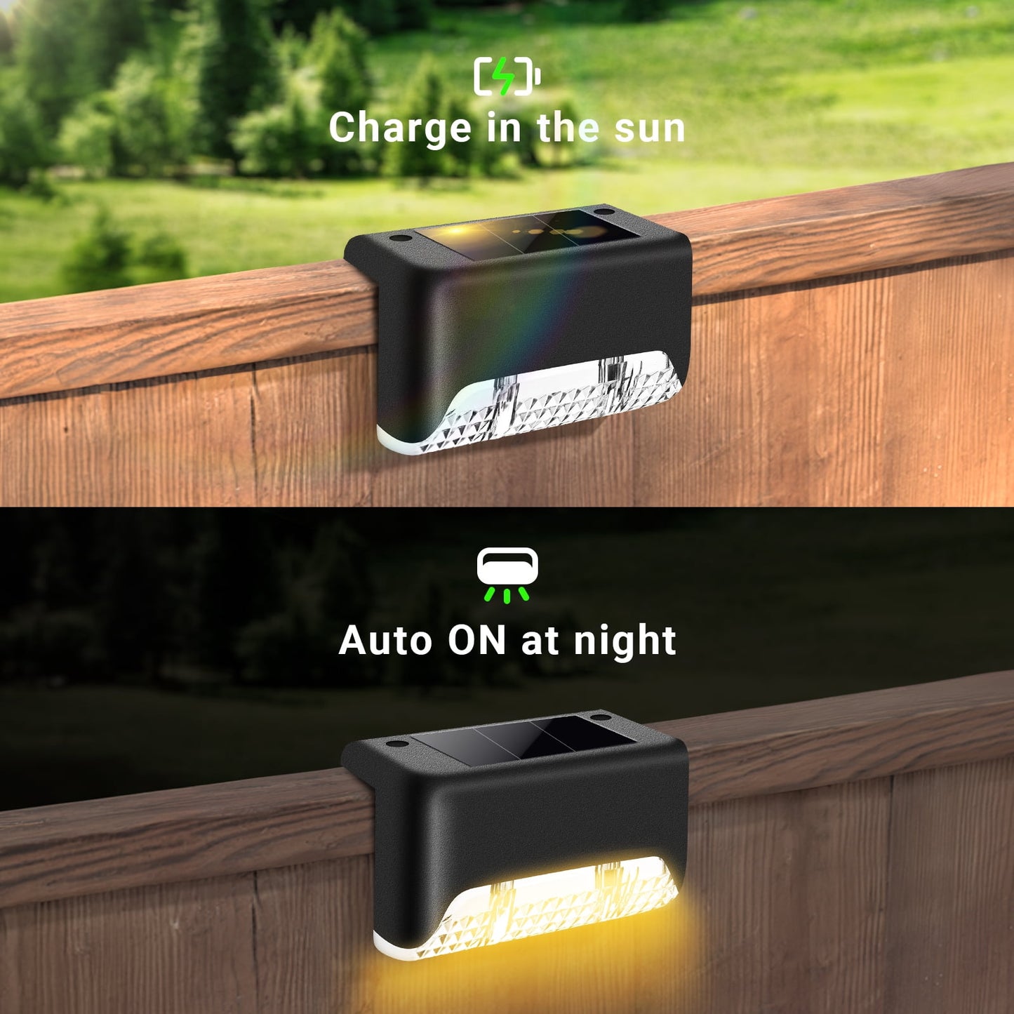 Solar Deck Lights Waterproof Outdoor,Solar Step Deck Lights Decor forRailing,Stairs, Step, Fence, Yard, and Patio(16 Pack)
