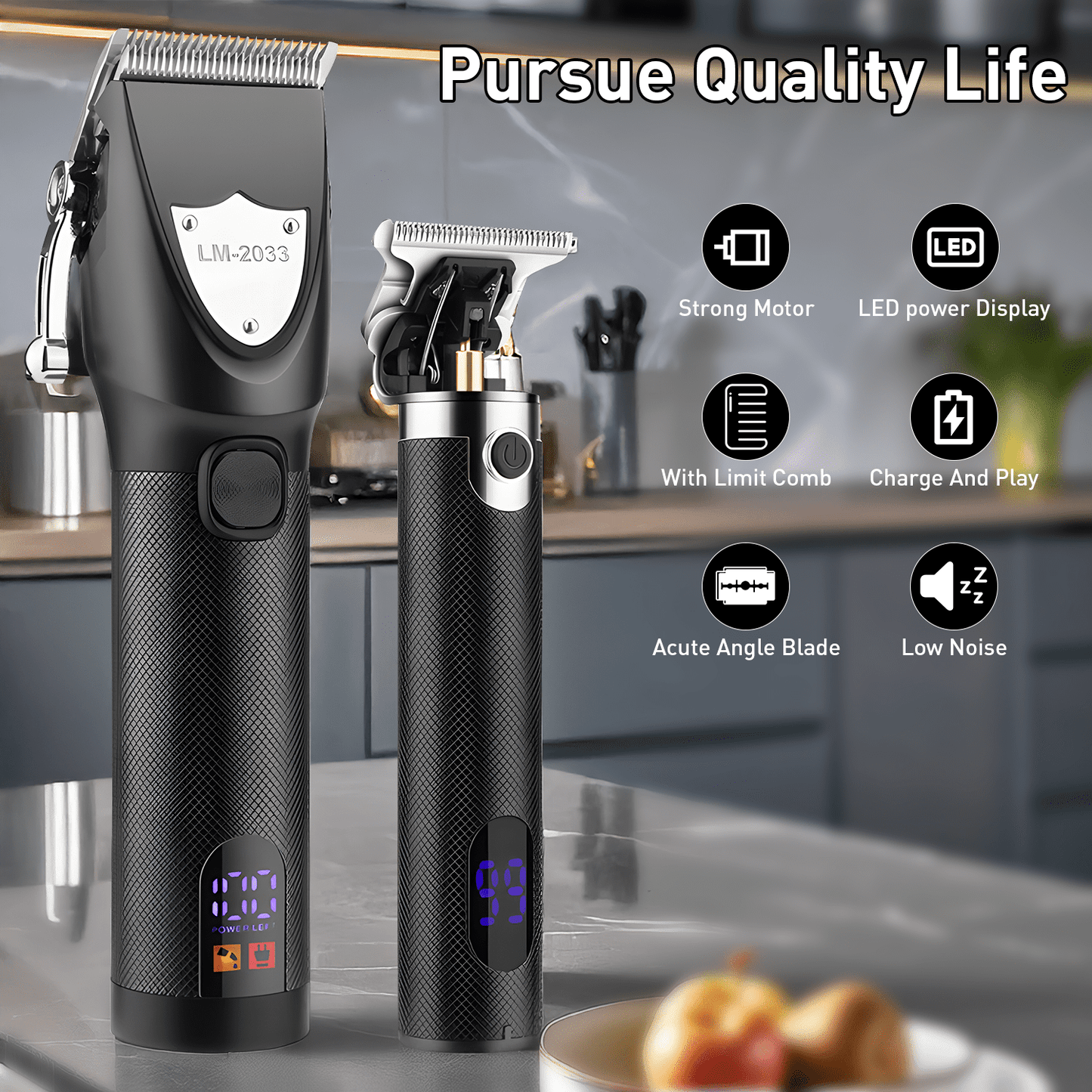 Hair Clippers for Men - Professional Beard Trimmer for Hair Cutting, Hair Clippers Grooming and Trimmers Set, Mens Grooming with Travel Case