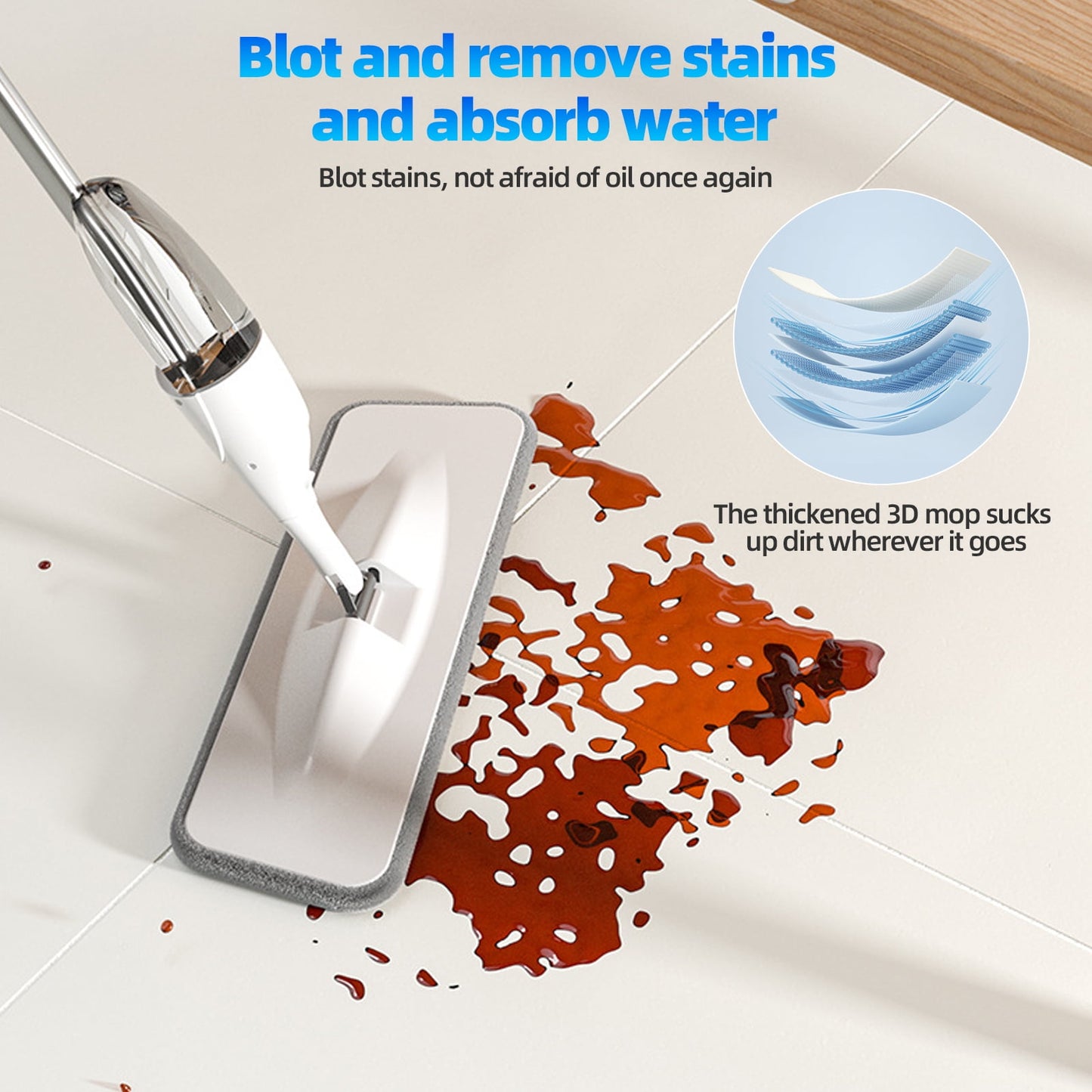 TORIO 360° Spin Spray Mop, No Batteries Required Lightweight & Efficient Ideal for Kitchen, Bathroom & Home Cleaning