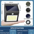 SZRSTH Solar Outdoor Lights -Waterproof Sensor Wireless Security Lights for Garden Fence Yard, 4Pack