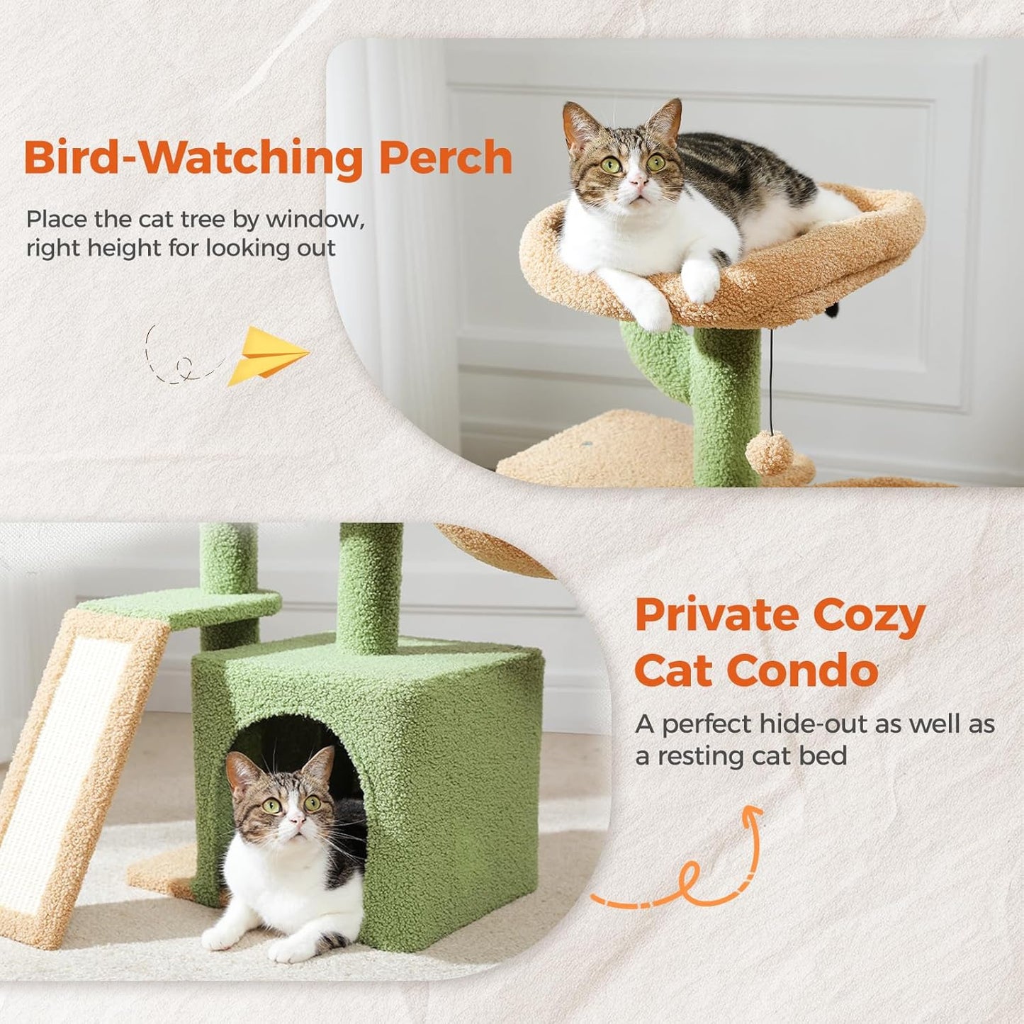 Flower Cat Tree 37in Cute Cat Tree Tower for Indoor Cats