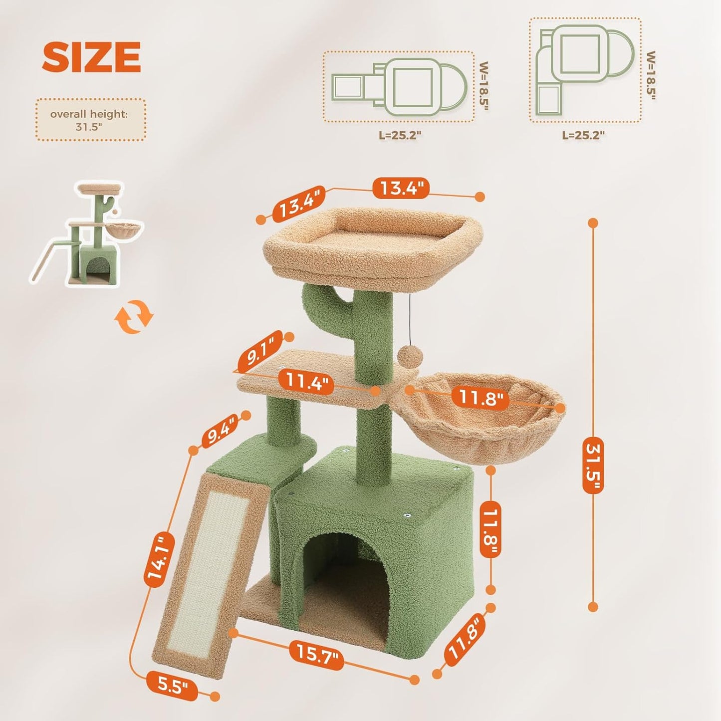 Flower Cat Tree 37in Cute Cat Tree Tower for Indoor Cats