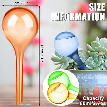 9 Pcs Plant Watering Globes Colored Self Watering Globes Automatic Watering Bulbs Plastic Plant Water Globes Drip Irrigation Device for Indoor Outdoor Plants