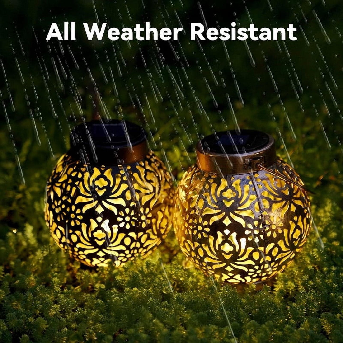 Outdoor Solar Hanging Lantern Lights, Christmas Decorations Gift for Women Garden Decor Patio Lawn Yard