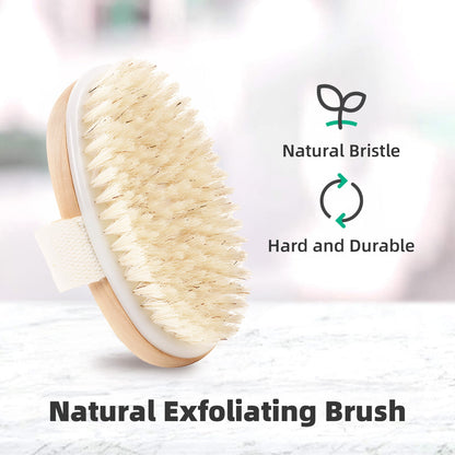 AMBLER 2 Pack Dry Brush, Exfoliating Dry Brushing Body Brush for Lymphatic Drainage, Dry Skin, Cellulite
