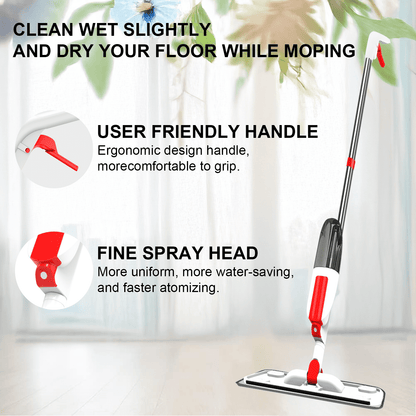 Spray Mops for Floor Cleaning - 360¡ã Rotating Wet Dry Microfiber Mop with 350ML Refillable Bottle - Floor Mop with Spray for Hardwood, Tile, and Laminate Floors