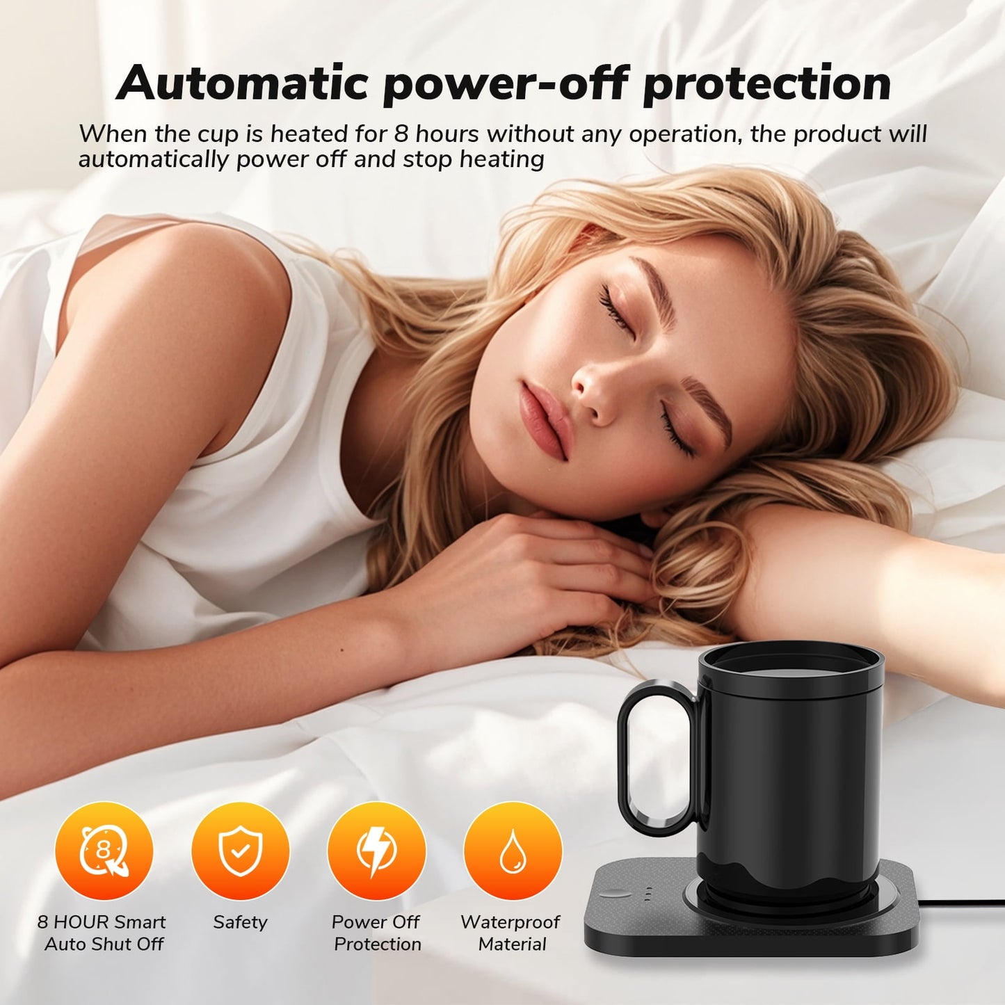 MichPong Coffee Mug Warmer, Electric Coffee Warmer for Desk with Auto Shut Off&3 Temp Settings, Heated Coffee Mug  for Coffee, Beverage, Milk, Tea, Coffee, Gift (No Cup)
