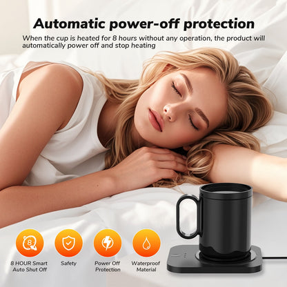 MichPong Coffee Mug Warmer, Electric Coffee Warmer for Desk with Auto Shut Off&3 Temp Settings, Heated Coffee Mug  for Coffee, Beverage, Milk, Tea, Coffee, Gift (No Cup)