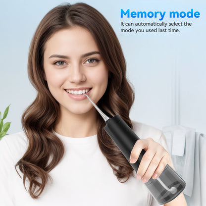AMBLER Cordless Water Flosser for Teeth,4 Modes 4 Jet Tips Rechargeable Dental Oral Irrigator for Home and Travel (Black)