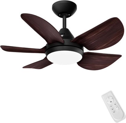 Ceiling Fans with Lights 22 inch Quiet Ceiling Fan Large Airflow Remote Control 3 Color Temperature for Bedroom Kitchen Dining Room Patio