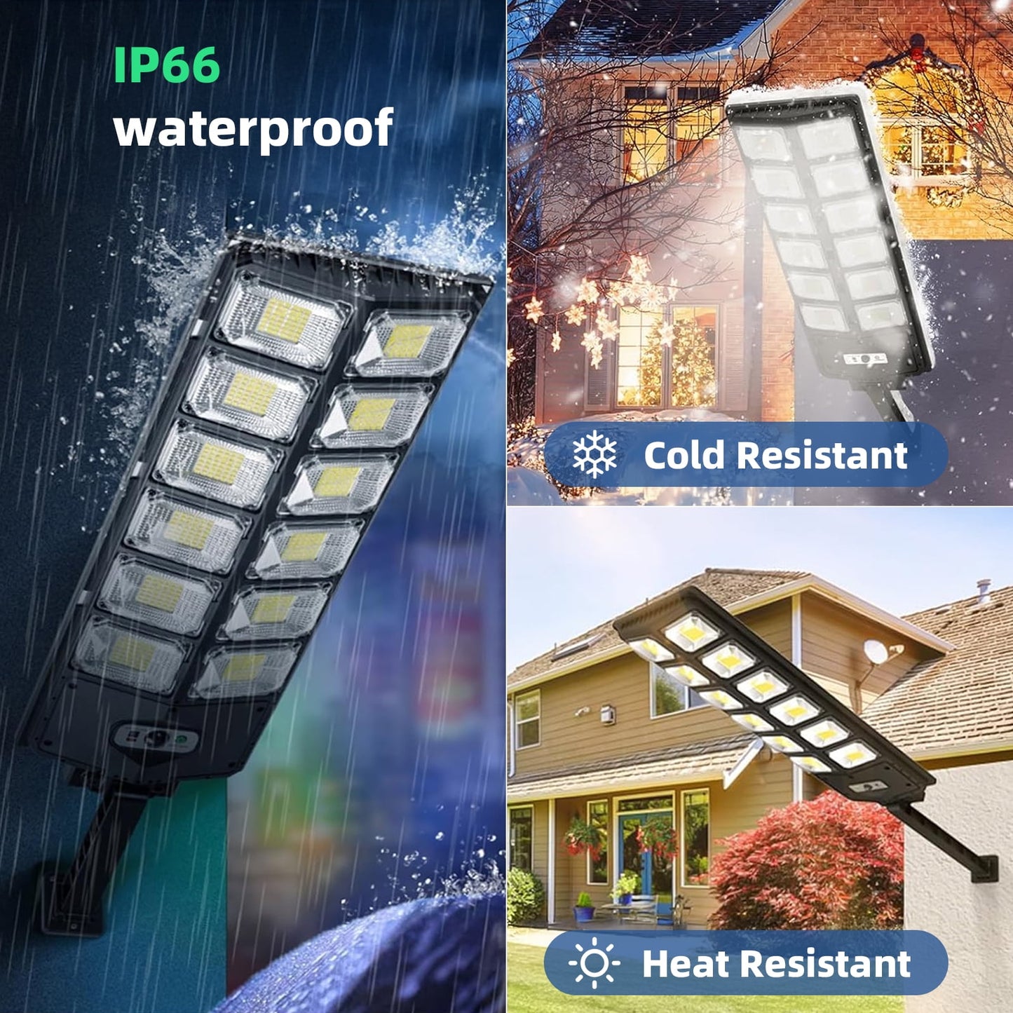 IJIL Solar Street Lights Outdoor - 7000K Waterproof Motion Sensor LED Solar Parking Lot Lights with Remote for Yard Outside