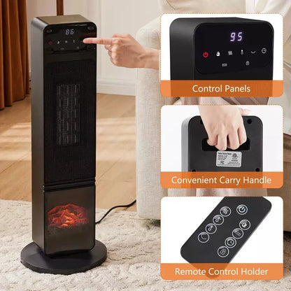 Space Heater Electric Tower Heater Adjustable Thermostat Timer Remote Control