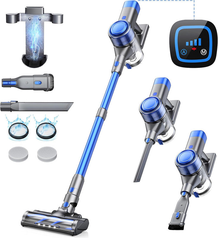 Cordless Vacuum Cleaner Rechargeable，LED Display, Green Light Brush, Lightweight, and Versatile for Home, Carpet, Hard Floor, Pet Hair