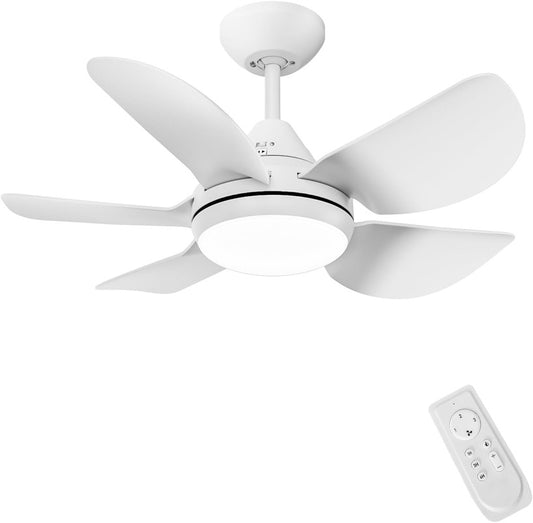 Ceiling Fans with Lights and Remote - Socket Fan Light with Dimmable Led Light Bulb, 3 Colors 3000K-6500K, 2000 Lumens, Screw in Small Ceiling Fan for Bedroom Living Room Kitchen Garage