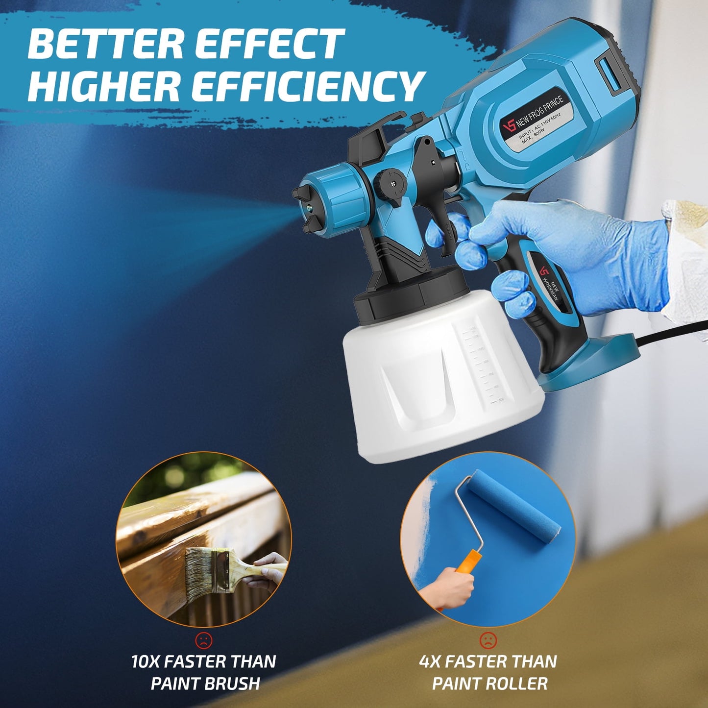 ATUPEN Paint Sprayer, 800Watts Electric Spray Paint Gun for Furniture Home Interior House