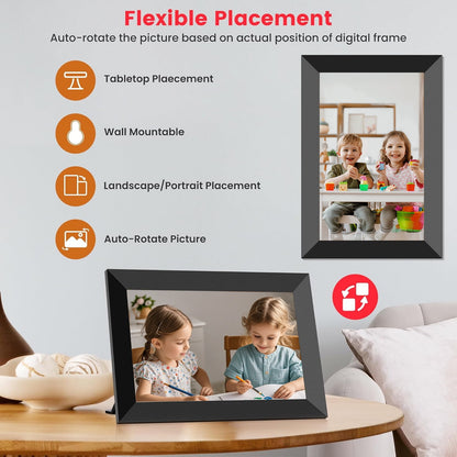 KUOSE 10.1" WiFi Digital Picture Frame with Touch Screen, Remote Upload via Frameo App Perfect Gift for Family