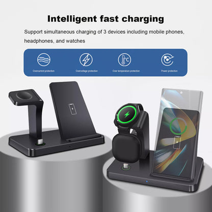 4 In 1 Fast Wireless Charger Charging Station For iPhone Samsung Galaxy Watch Ultra/7 S25