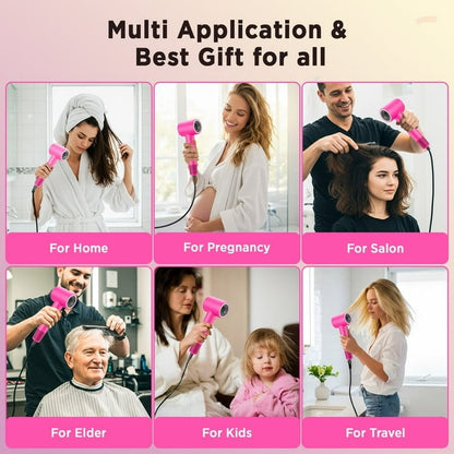 detects motiond Hair Dryer, 110000 RPM Ionic Travel Blow Dryer Mothers Day Gifts for Women, Pink