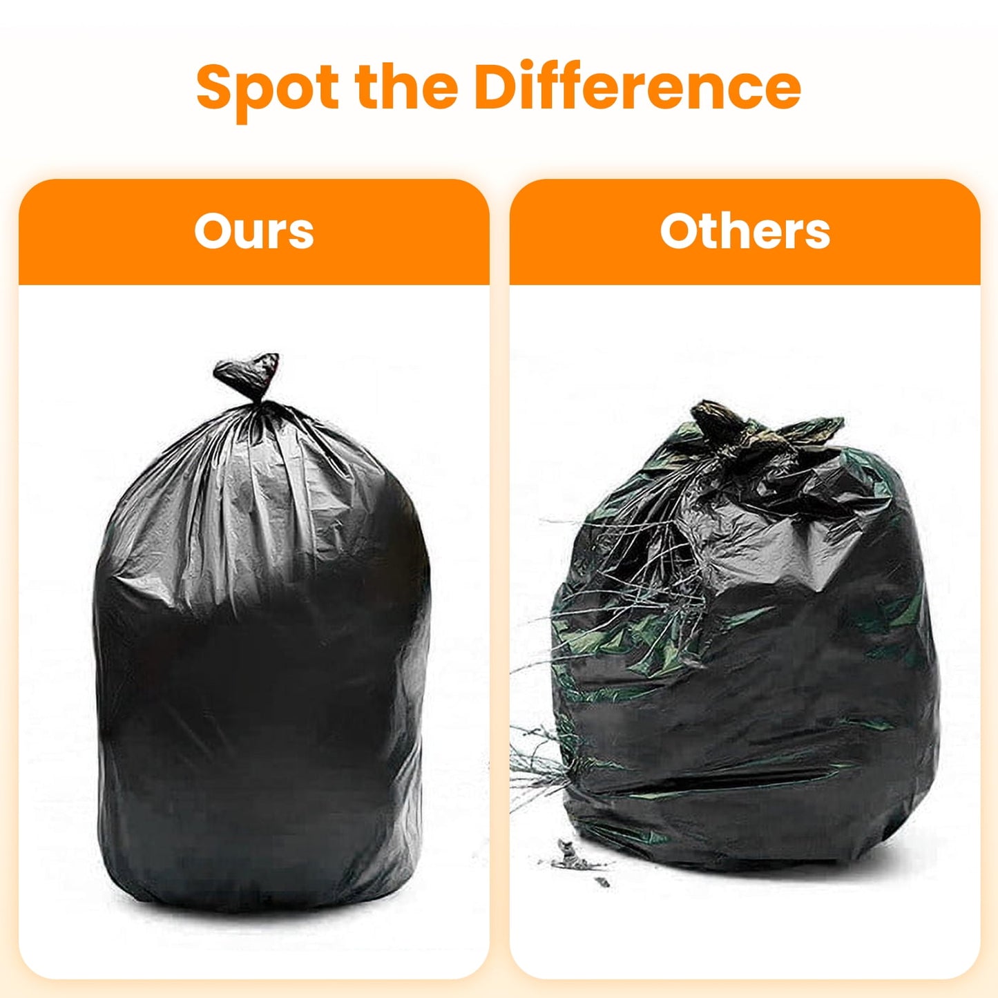 50-55 Gallon Large Trash Bags, 50 Count Heavy Duty Black Garbage Bags for Office, Waste, Lawn and Leaf, 1.5 Mil