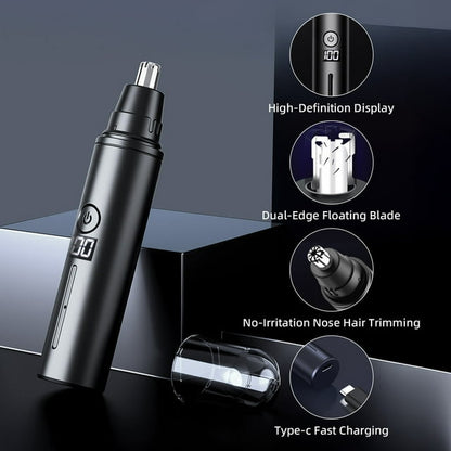Nose Hair Trimmer, Rechargeable Nose Hair Trimmer for Men Women, IPX7 Waterproof, Detachable Head, Easy to Clean, Portable Travel Size Nose Trimmer