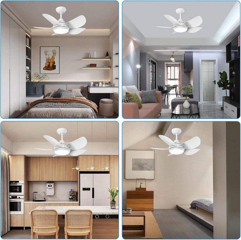 Ceiling Fans with Lights and Remote - Socket Fan Light with Dimmable Led Light Bulb, 3 Colors 3000K-6500K, 2000 Lumens, Screw in Small Ceiling Fan for Bedroom Living Room Kitchen Garage