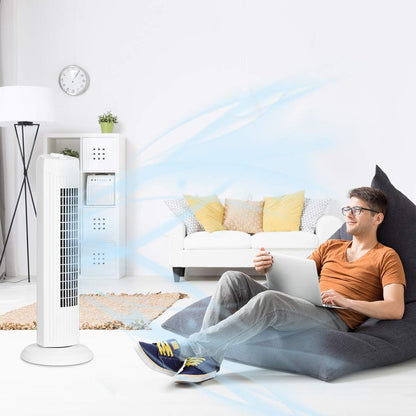 ATUPEN Smart Tower Fan for Bedroom, 26ft/s High-Speed 40" Standing Fan, 5 Speeds 4 Modes, Quiet 90° Bladeless Oscillating Fan with Remote, 12H Timer, Touch Control