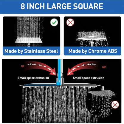 10" Rain Shower Head, Handheld Spray Combo 5 Settings Adjustable High Pressure Dual Showerhead Silver Chrome