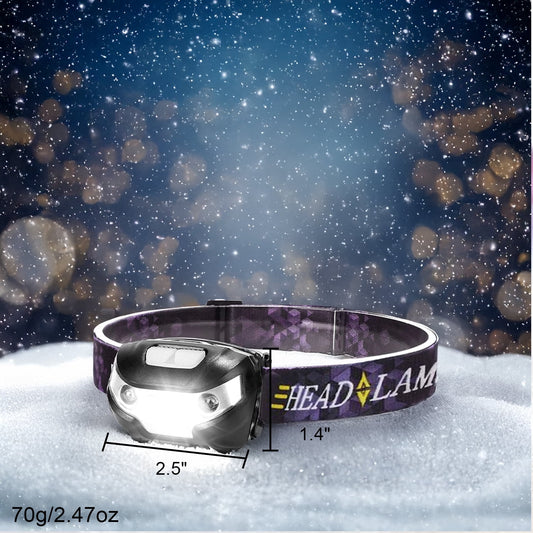 Headlamp Rechargeable, 4500 Lumen Ultra-Light Bright LED Rechargeable Headlight with White Light, Waterproof Head Lamp with Headband for Outdoor Camping
