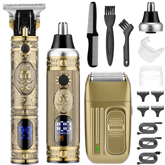 3 In 1 Beard Trimmer Sets For Men - Cordless Beard Trimmer For Men, Hair Clippers, Nose Hair Trimmer Kit - Gifts For Him, For Barbers