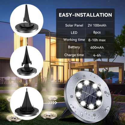 Solar Lights Outdoor Waterproof, 12 Packs LED In-Ground Lights Outdoor Solar Lights for Yard Patio Garden Lawn Deck Outside Pathway Walkway Sidewalk