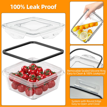 ATUPEN 50 Pcs Food Storage Containers with Lids, Meal Prep Plastic Container Pantry & Kitchen Organization(24 Containers + 24 Lids)