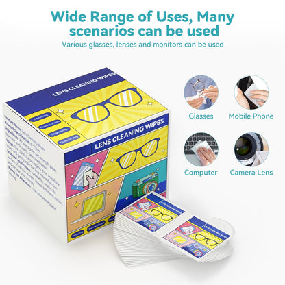 TORIO Eyeglass Cleaning Wipes, 300 Count – Streak-Free Formula for Glasses, Phones, Tablets, Lenses – Safe, Eco-Friendly, Convenient