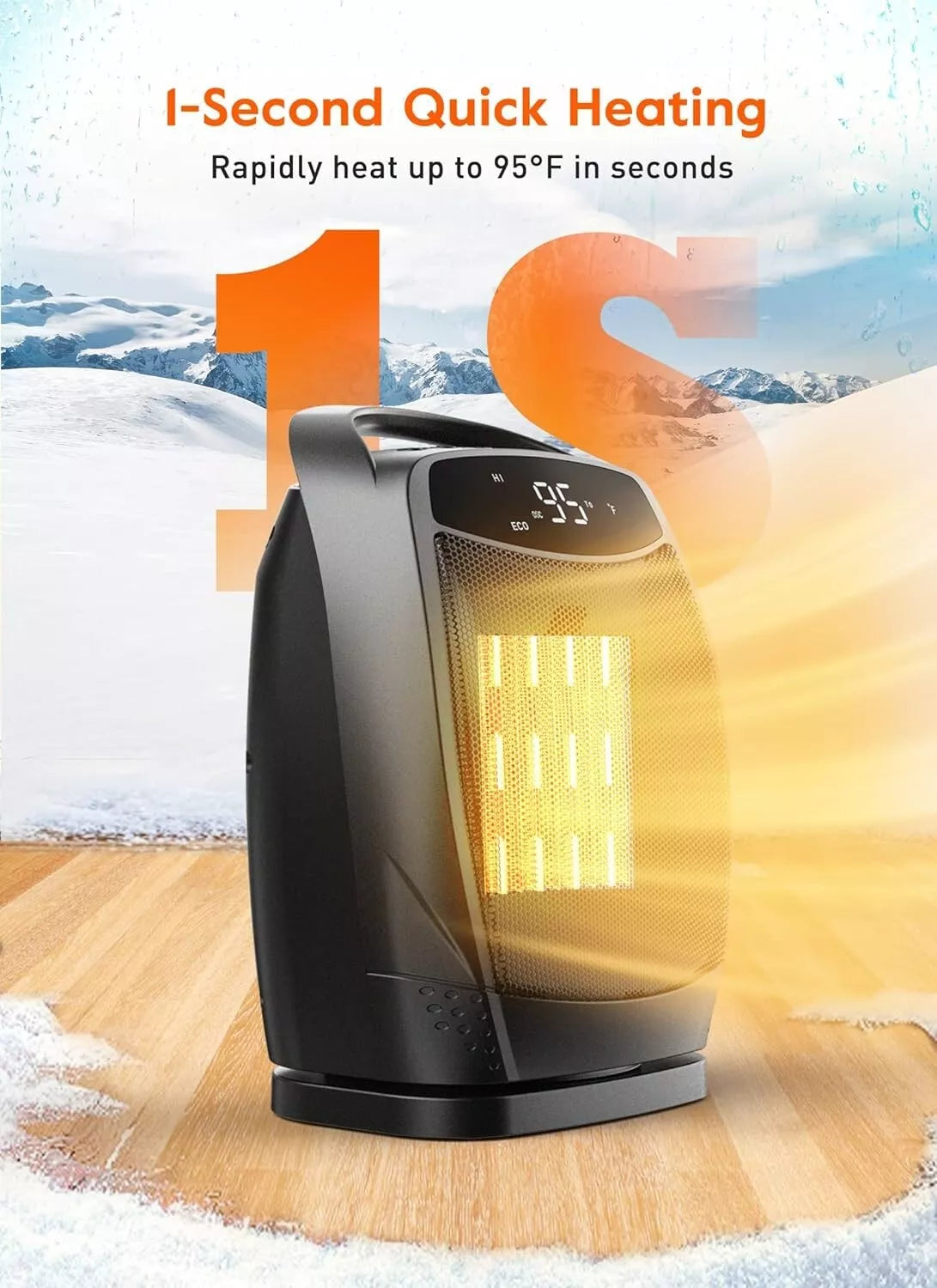 Energy-Efficient Ceramic Heater with Timer - Perfect for Bedroom & Study