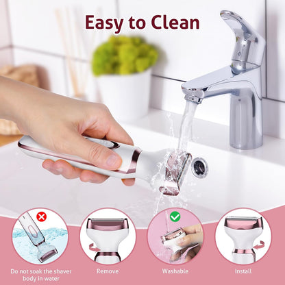 Electric Razors for Women, Hair Trimmer for Women Pubic Hair, Legs, Arm, Underarm, Bikini, Face Shaver, Rechargeable Hair Removal Epilators