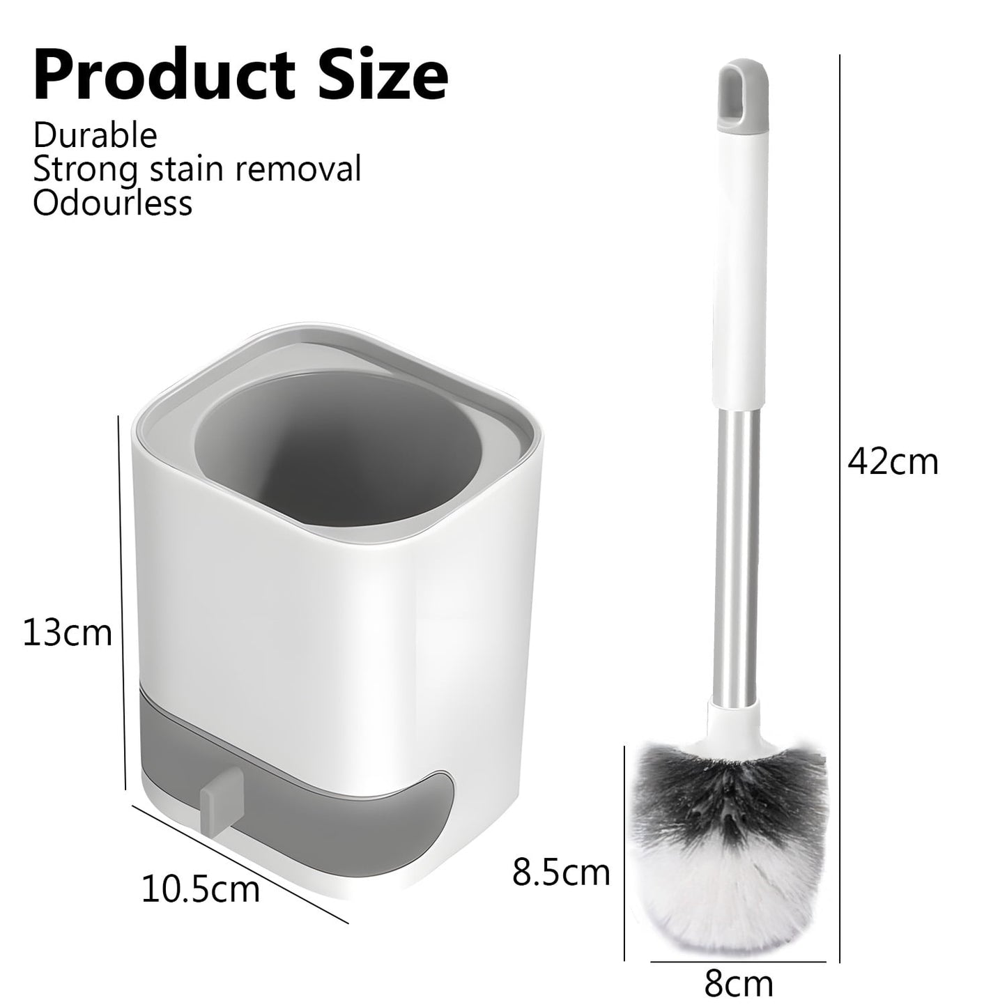 Toilet Brush and Holder, Nylon Bristles Bathroom Scrubber Cleaner Brush with Holder