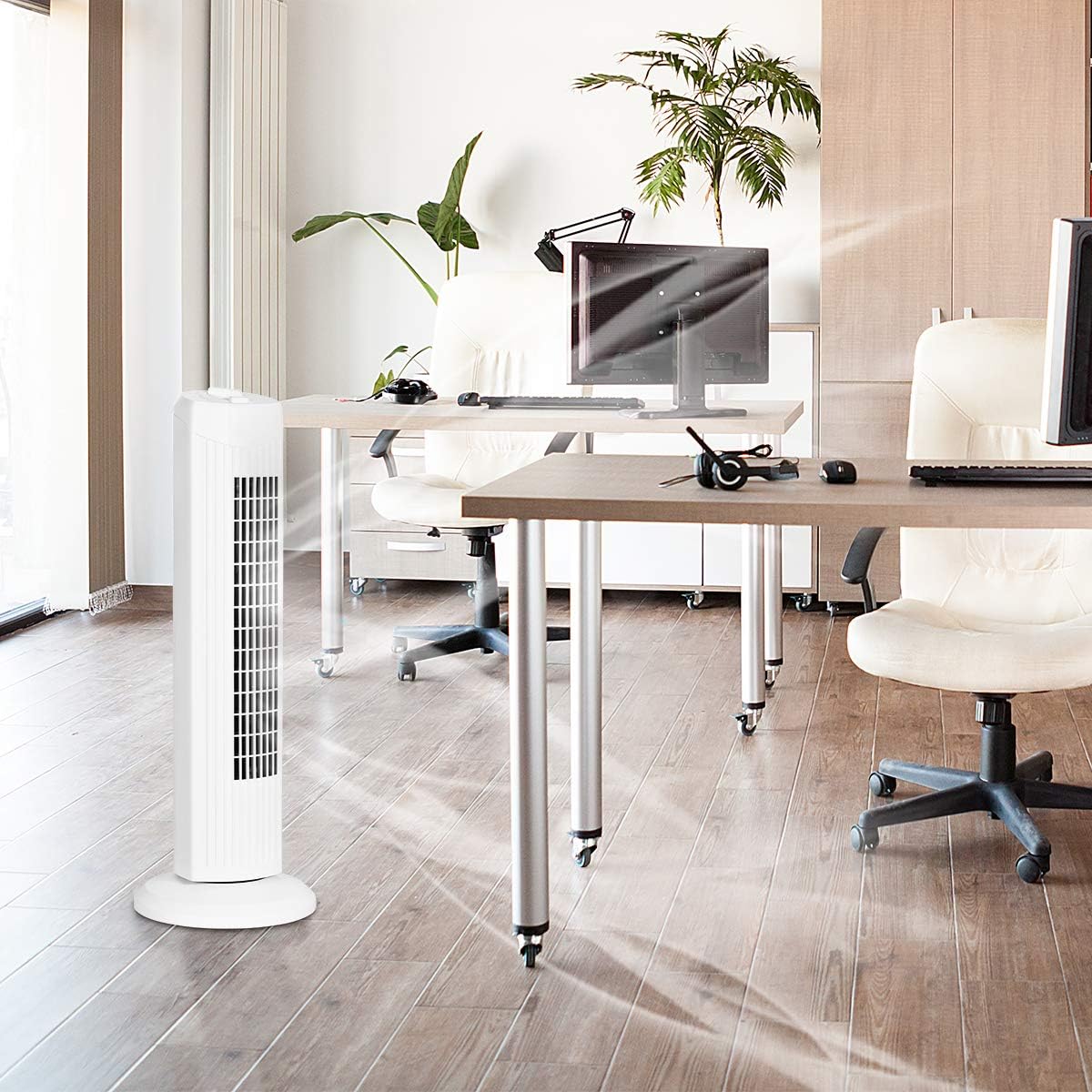 ATUPEN Smart Tower Fan for Bedroom, 26ft/s High-Speed 40" Standing Fan, 5 Speeds 4 Modes, Quiet 90° Bladeless Oscillating Fan with Remote, 12H Timer, Touch Control