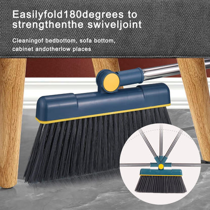 Broom and Dustpan Set for Home,Dustpan and Broom Set with 33 inch Long Handle for Home Kitchen Room Office Lobby Floor Use Upright Stand Up Broom and Dustpan Set for Home