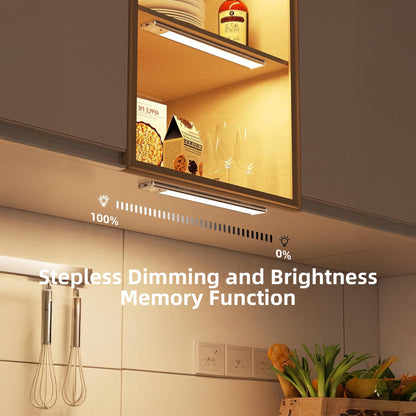 Absoke 44 LED Under Cabinet Lights, 2Pack USB Rechargeable Magnetic Closet Motion Sensor Lighting for Wardrobe Kitchen Stairs