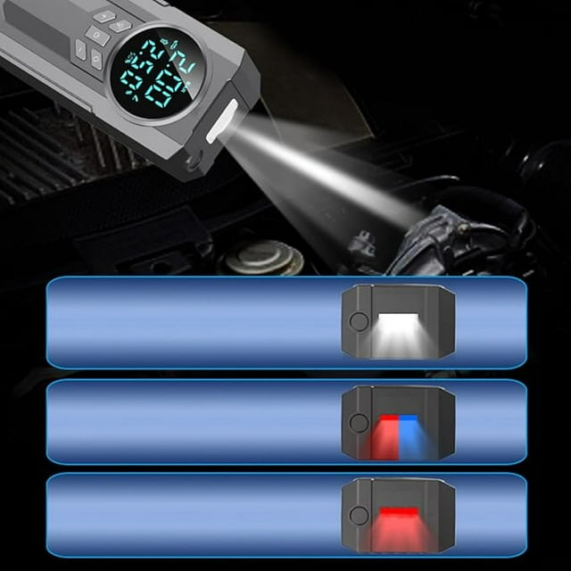 Torio MU-006-A Emergency Start Power Supply 12.8V,150PSI Digital Tire Inflator,10000mAh Large Battery for Car,Bike,Ball,Motorcycle