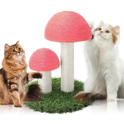 Cat Scratching Post: Mushroom Cat Tree, Cute Cat Tower with Natural Sisal Rope Cat Scratching Posts for Indoor Cats Adults and Kitten