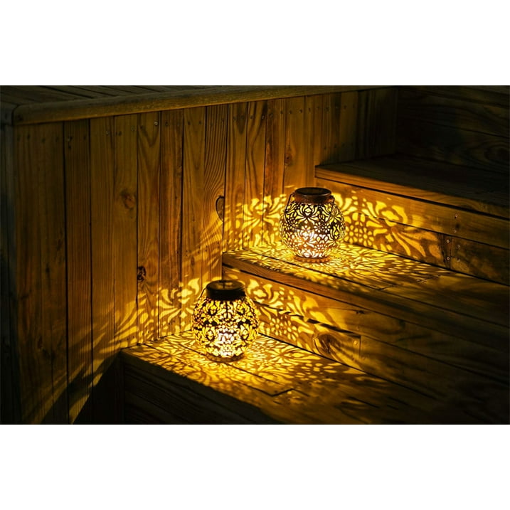 Outdoor Solar Hanging Lantern Lights, Christmas Decorations Gift for Women Garden Decor Patio Lawn Yard
